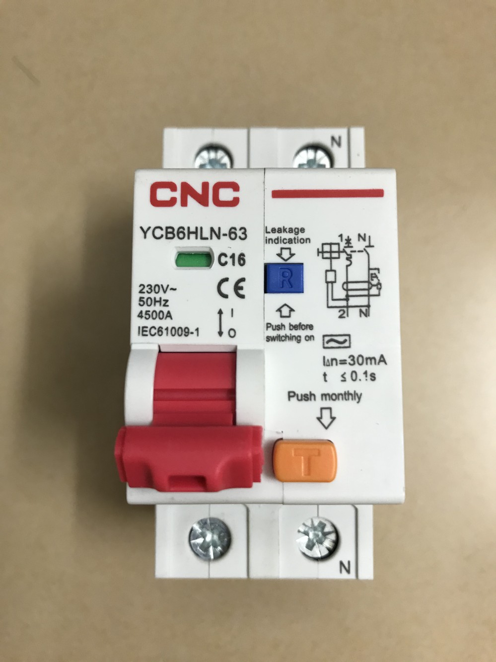 RCBO chống rò  1P+N 16A