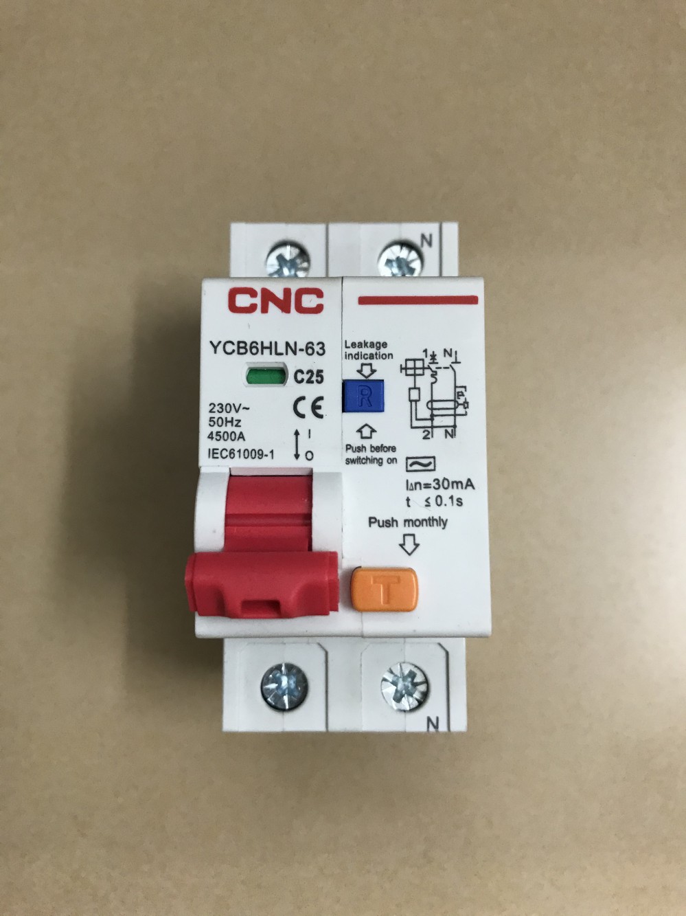 RCBO chống rò  1P+N 25A